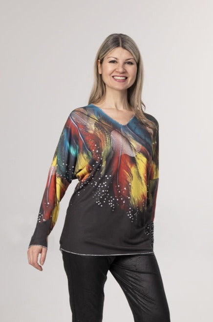 062- Modes Crystal Feather Top