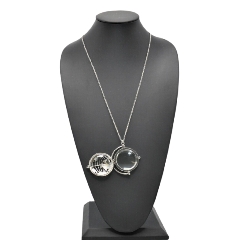 N-226 - Magnifying Glass Necklace in Silver – A'Tu Jewelry and Clothing
