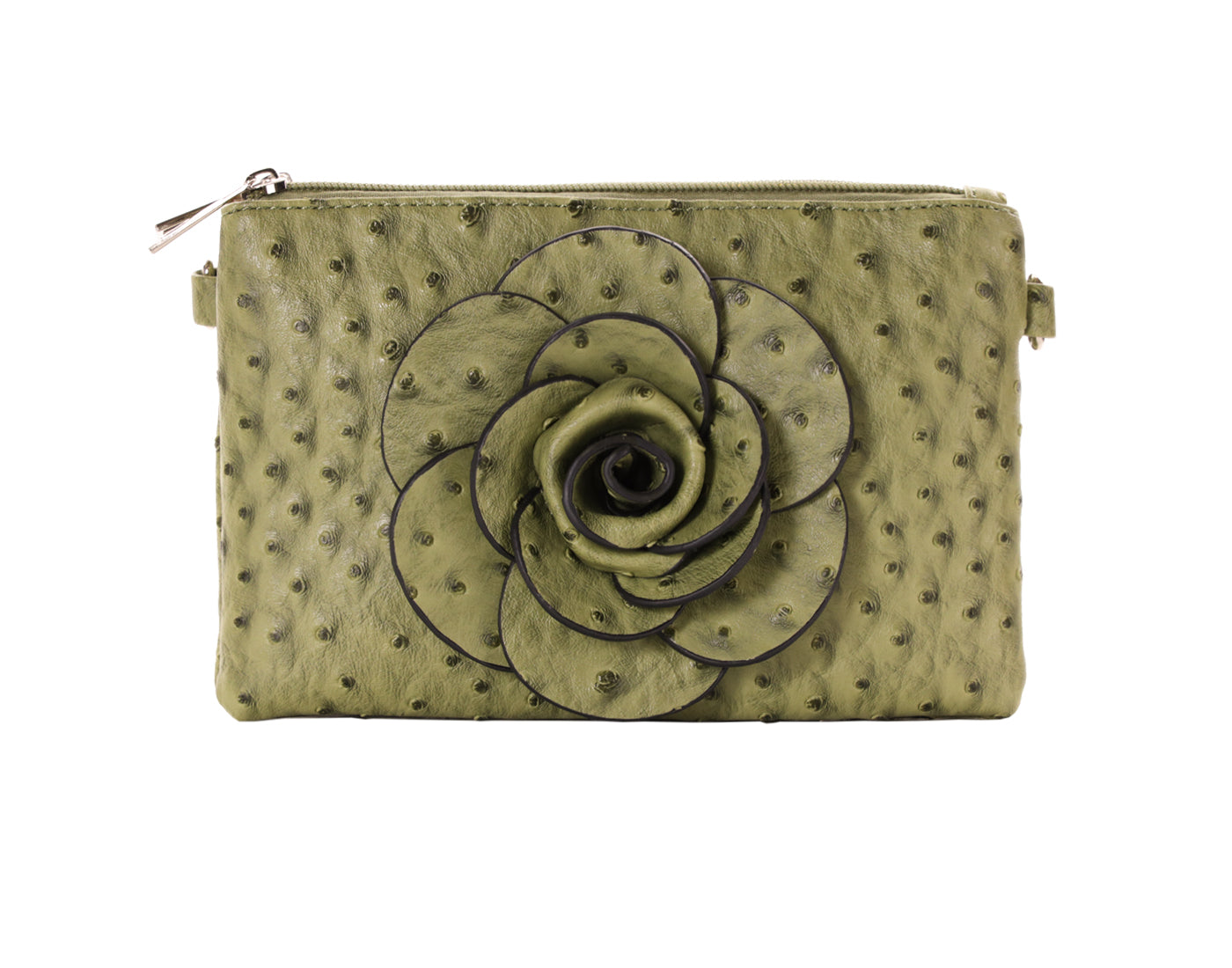 22 Tote Flower Rosette Ostrich Purse