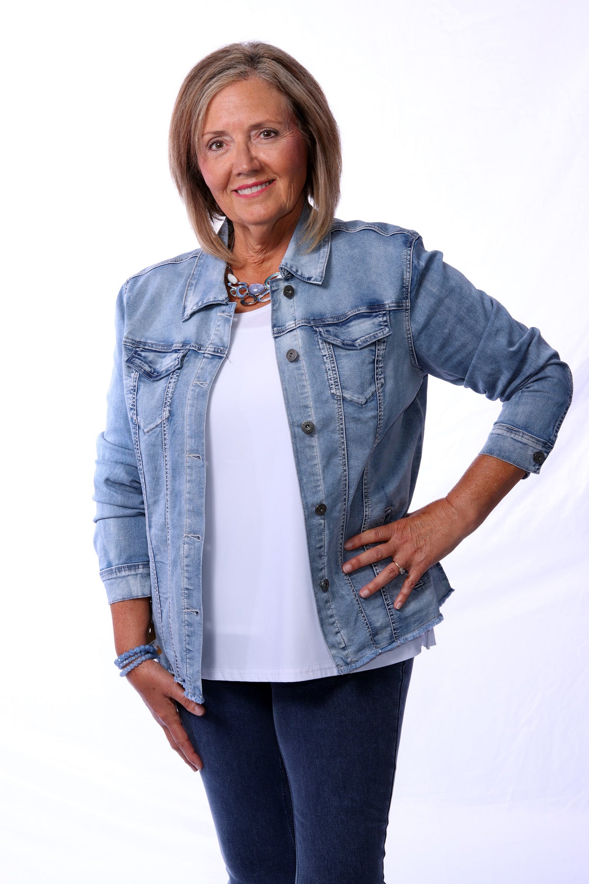 011- Ethyl Light Wash Denim Jean Jacket