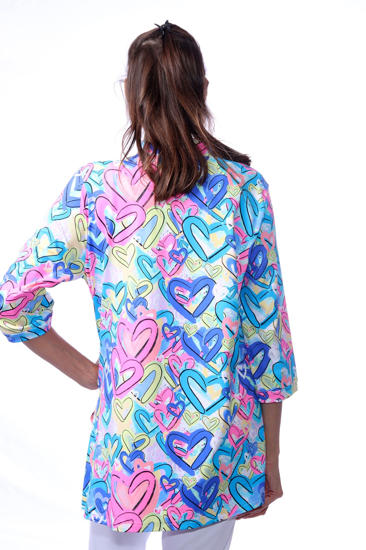 001- LuLu B Hearts 3 Button Top