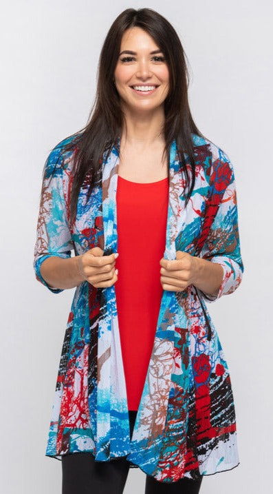 007- Creations Turquoise and White Kimono