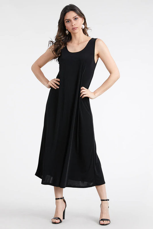 019- JoStar Slinky Sleeveless Long Dress- Black