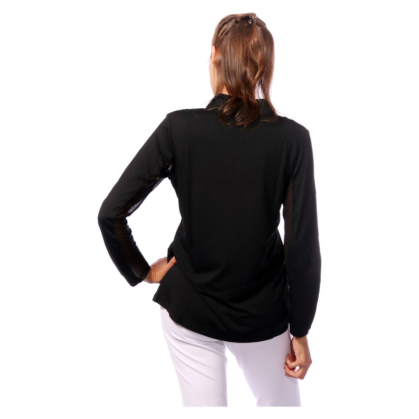 003- BeachTime Black Zip Pull Over Top