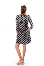 001- LuLu B Black and White Medallion Travel Dress