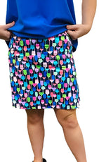 001- LuLu B Navy with Wine Glasses Skort