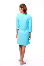 001- LuLu B Turquoise 3/4 Sleeve Travel Dress