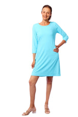 001- LuLu B Turquoise 3/4 Sleeve Travel Dress