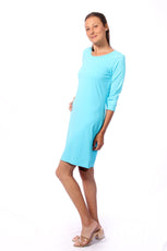 001- LuLu B Turquoise 3/4 Sleeve Travel Dress