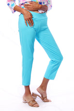 001- LuLu B Turquoise Zip Pocket Ankle Pant
