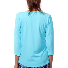 001- LuLu B Turquoise "V" Neck Top