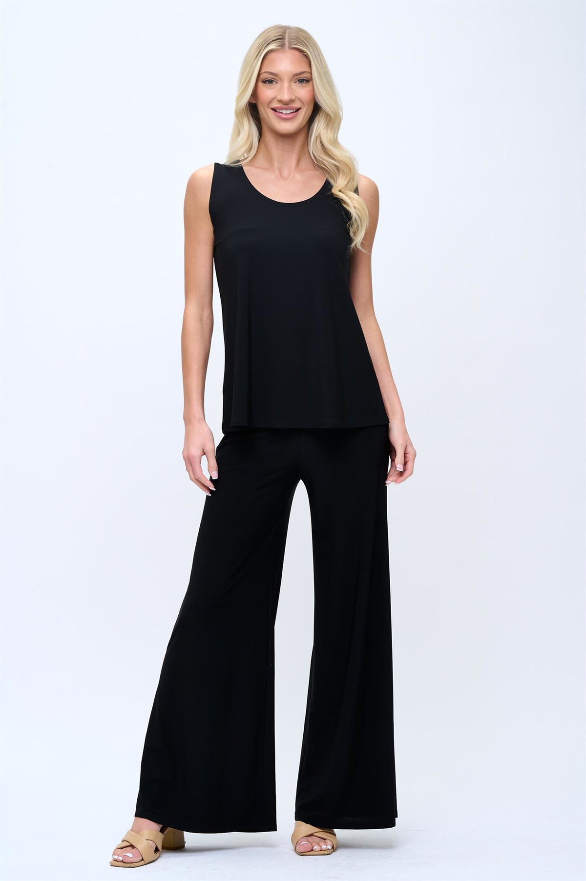 000- ATU  Slinky Black Palazzo Pants