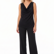 019- Jostar Black Cowl Neck Tank Top