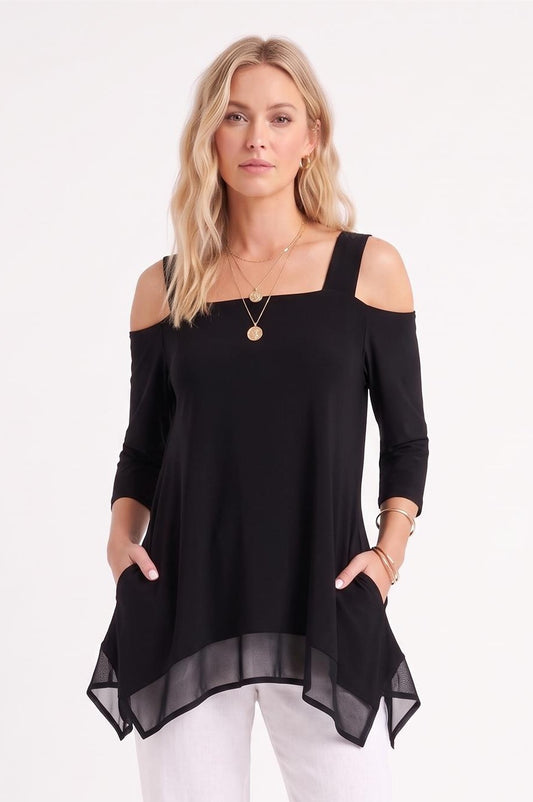 000- ATU Black Open Shoulder Tunic