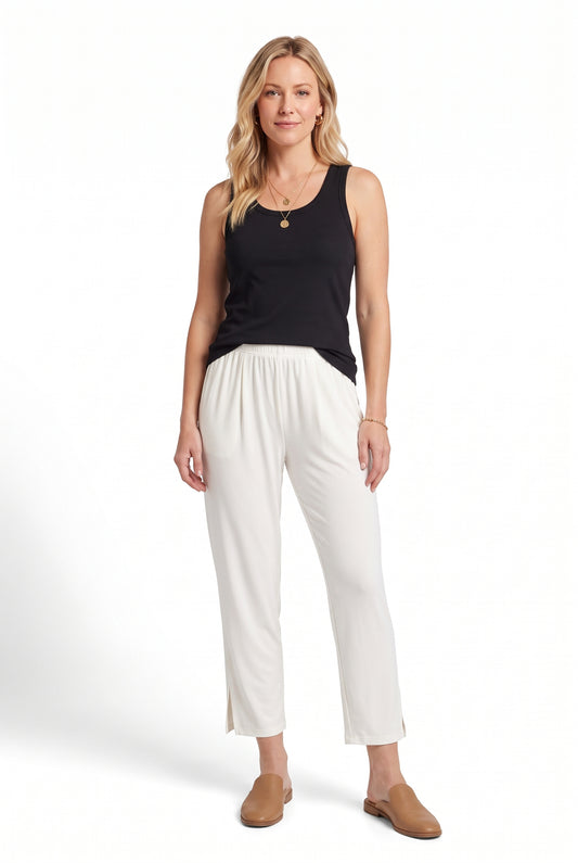 000- ATU  Slinky Straight Leg Pants - Ivory