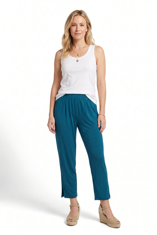 000- ATU   Slinky Straight Leg Pants - Teal