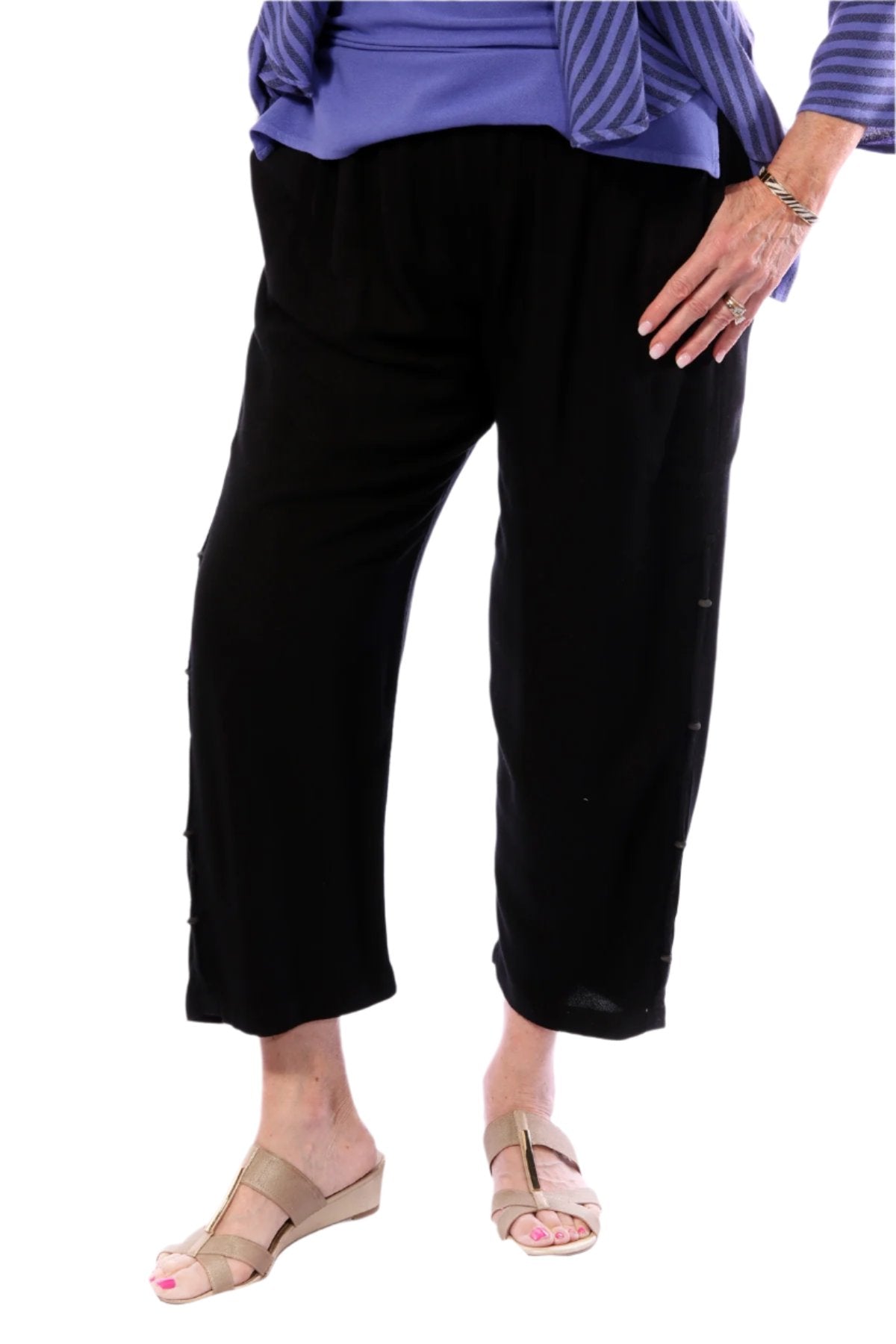 015- Dairi Black Pant with Side Bead Detail