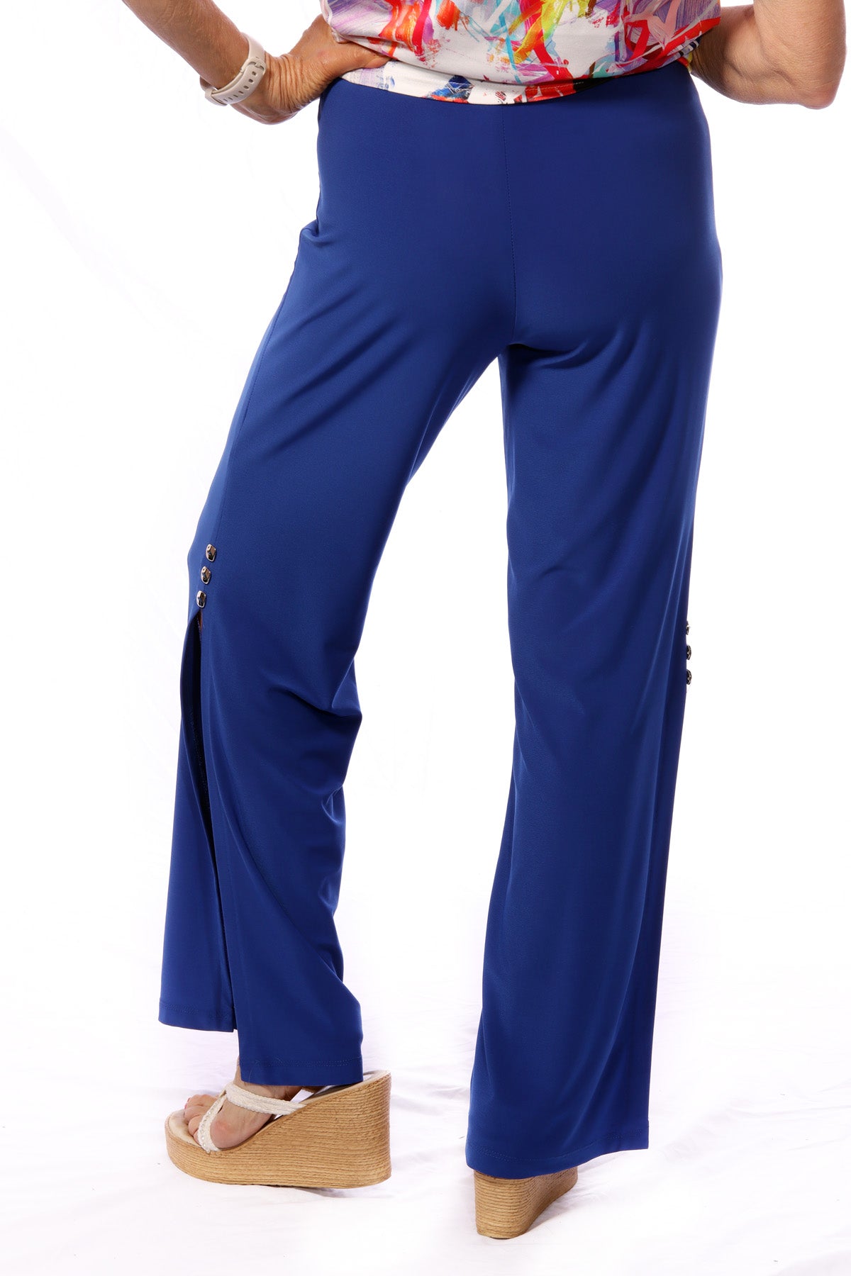 016- Gitane Royal Blue Sexy Side Slit Pants