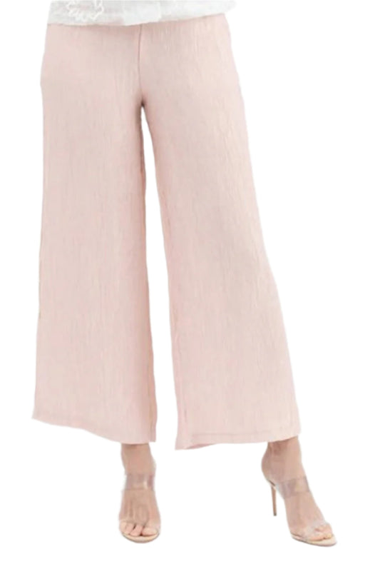 017- Damee Pink Wide Leg Crinkle Pants