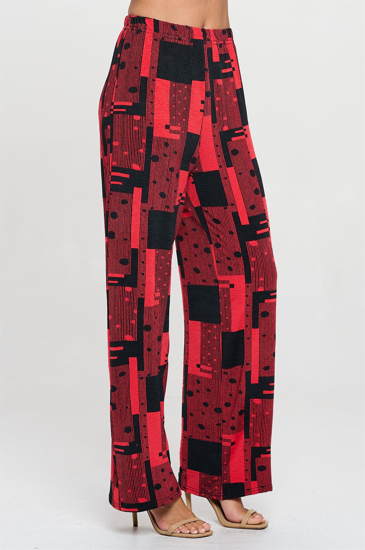 019- Jostar Black and Red Graphic Print Pant