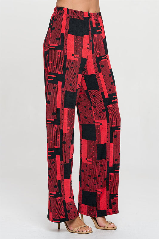 019- Jostar Black and Red Graphic Print Pant