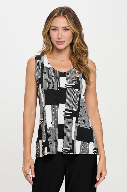 019- Jostar Black and White Graphic Tank