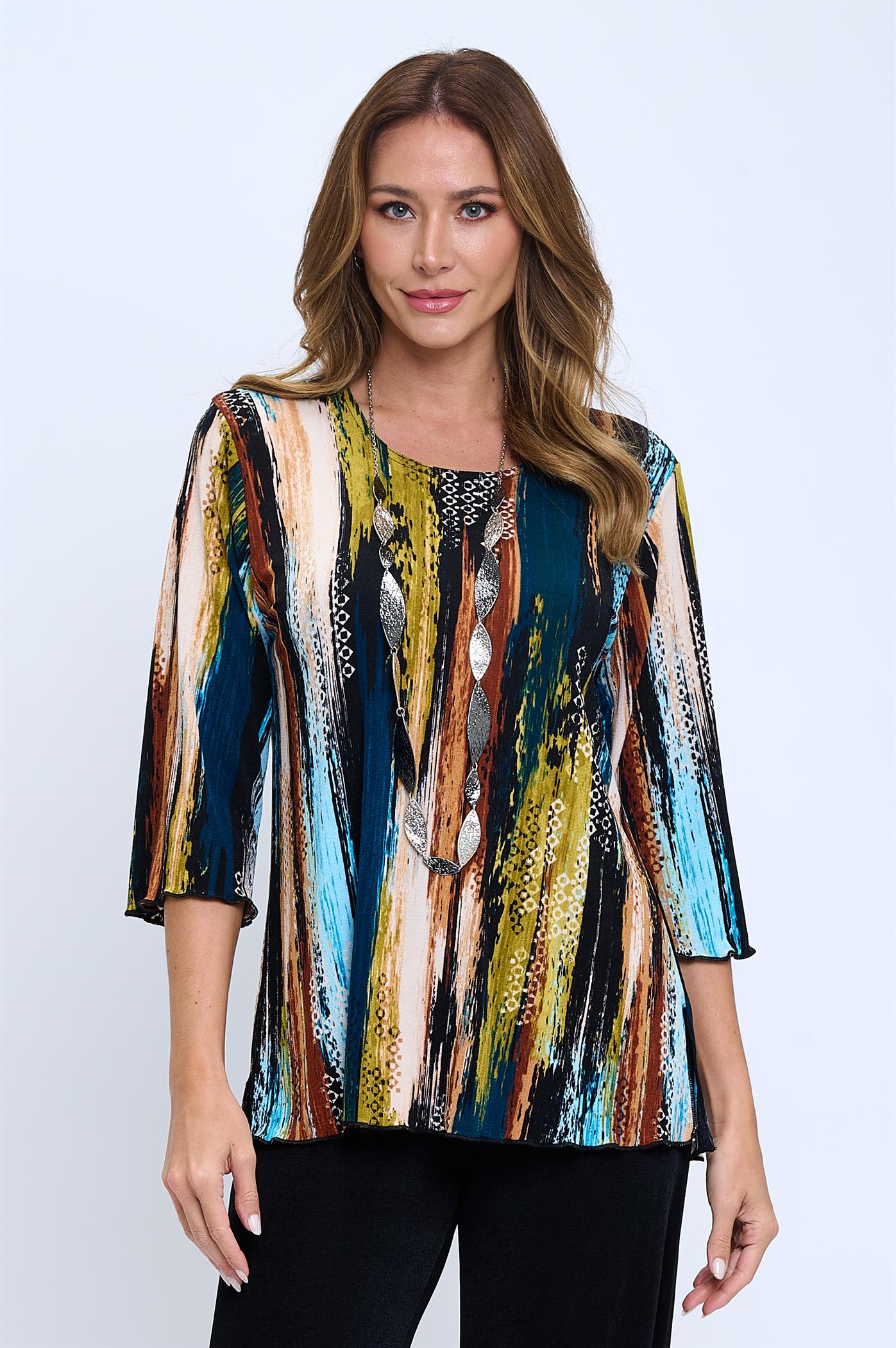 019- Jostar Fall Multi Paint Stoke Top