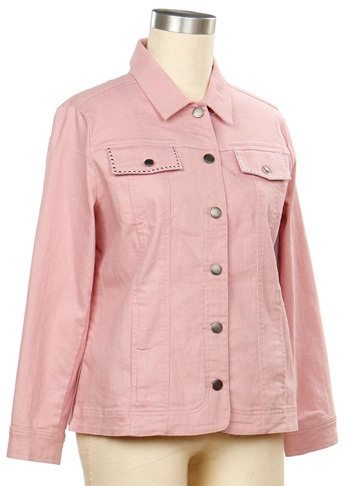 020- N Touch Blush Denim Button Down Jacket
