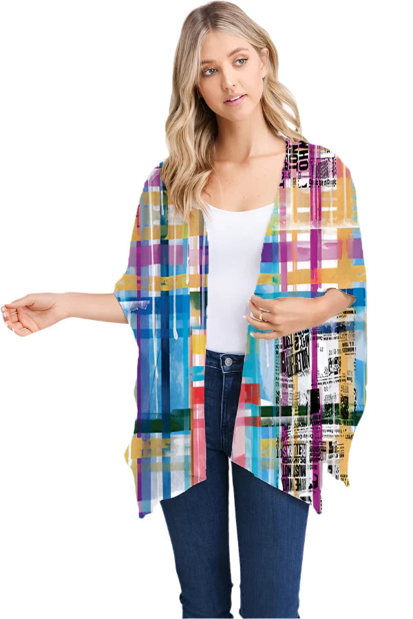 025- ET Lois Multi Color Graphic Coffee Girl Wrap