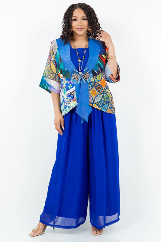 034- Sterling Styles Ocean Blue Frog Closure Jacket