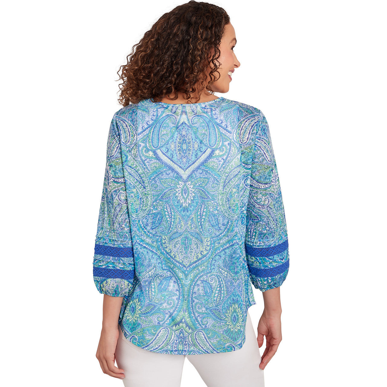 036- Ruby Road Paisley Burnout Lace Top