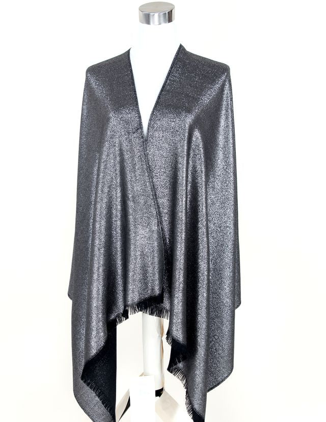 038- Very Moda Black and Gold Metallic Pashmina