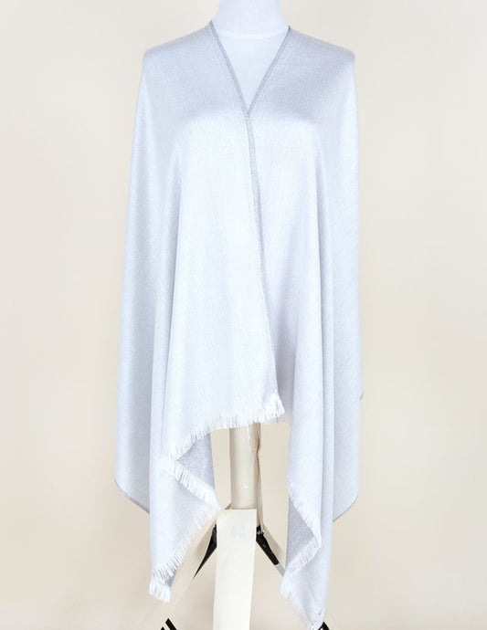 038- Very Moda Silver and White Metallic Pashmina