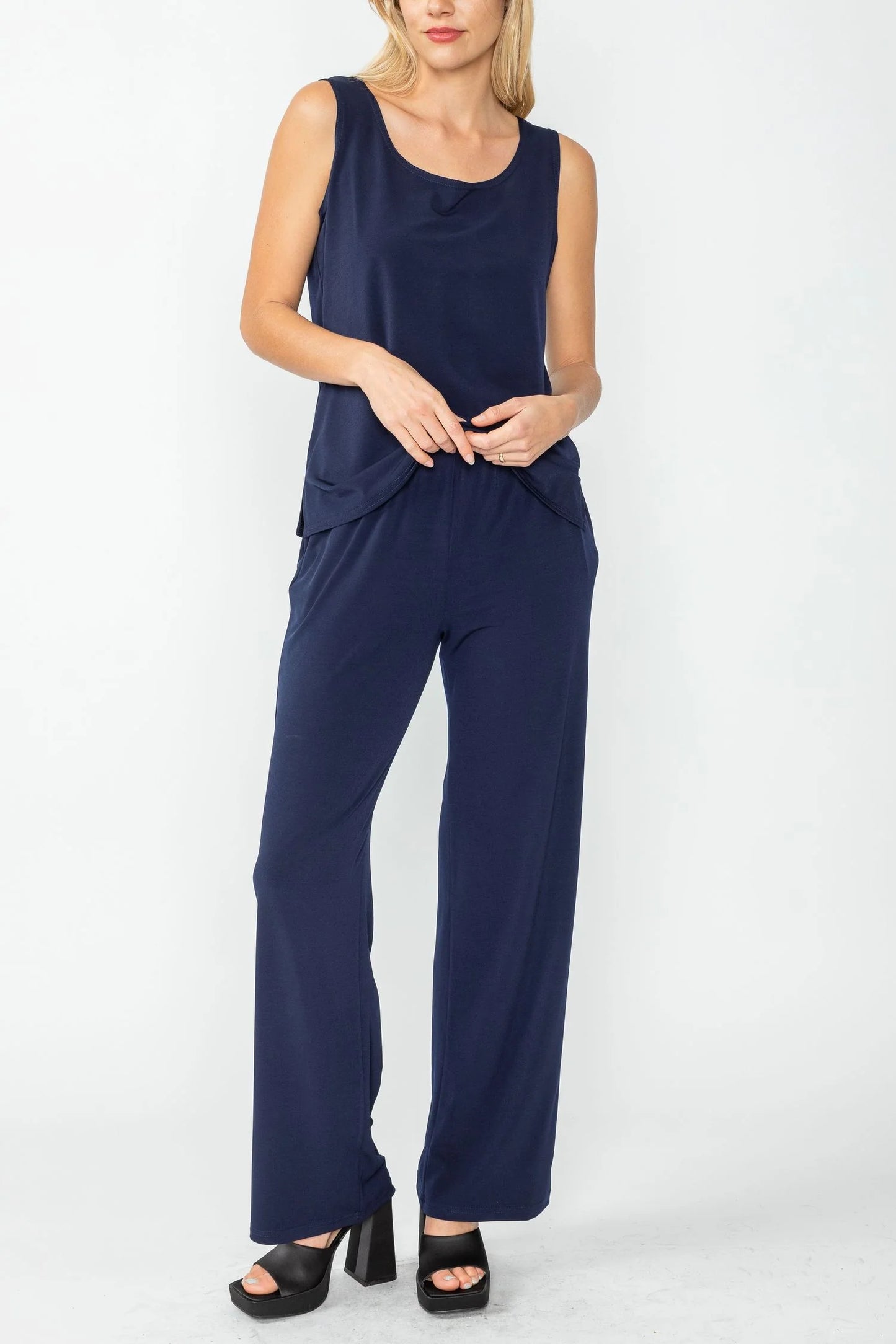 053- IC Collection Navy 2 Pc. Pant Set