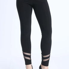 053- IC Collection Black Mesh Inset Pants