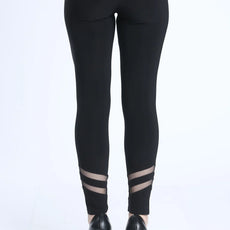 053- IC Collection Black Mesh Inset Pants
