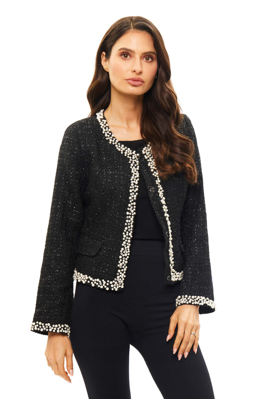 060- Adore Designer Inspired Pearl Trim Jacket