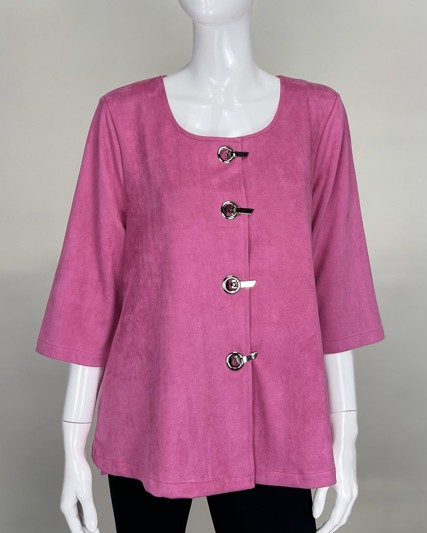 090- Radzoli Pink Faux Suede Jacket