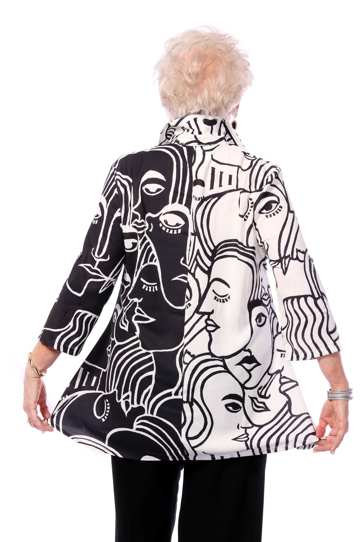 090- Radzoli White and Black Faces Big Shirt