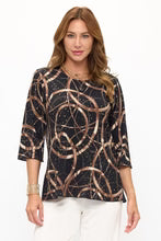 000- ATU Black and Gold 3/4 Sleeve Top