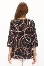 000- ATU Black and Gold 3/4 Sleeve Top