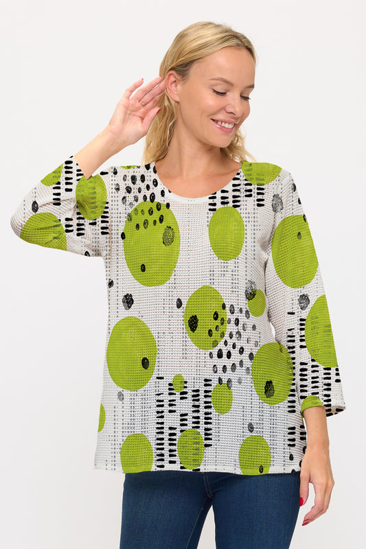 025- ET Lois Lime Green Dots Top