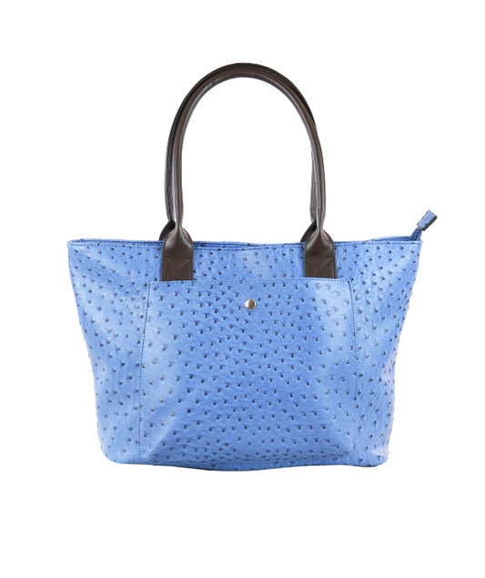 22 Tote- Faux Leather Ostrich 1 pocket Tote