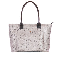 22 Tote- Faux Leather Ostrich 1 pocket Tote