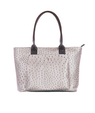 22 Tote- Faux Leather Ostrich 1 pocket Tote