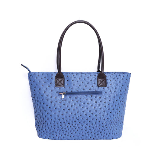 22 Tote- Faux Leather Ostrich 1 pocket Tote