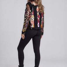 060- Adore Black Denim and Mesh Flower Jacket