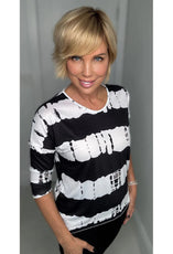 011- Ethyl Black and White 3/4 Sleeve Top