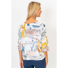 075- Look Mode Multi Color Cat Sweater