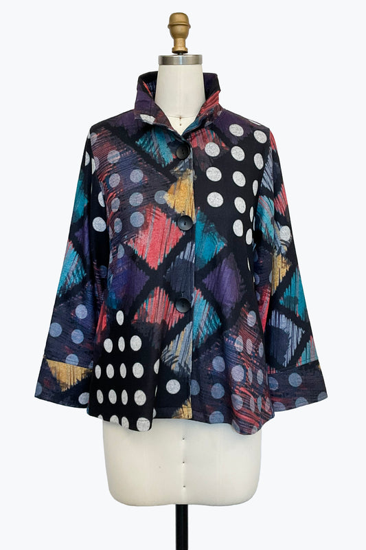 017- Damee Multi Color Soft Dot Jacket
